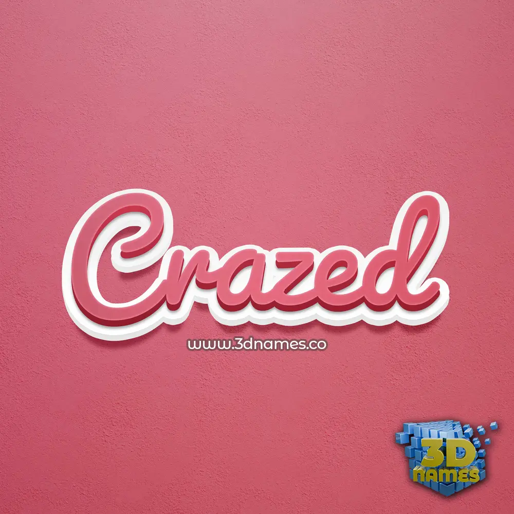 crazed in Red Scribble style - 3D name wallpaper