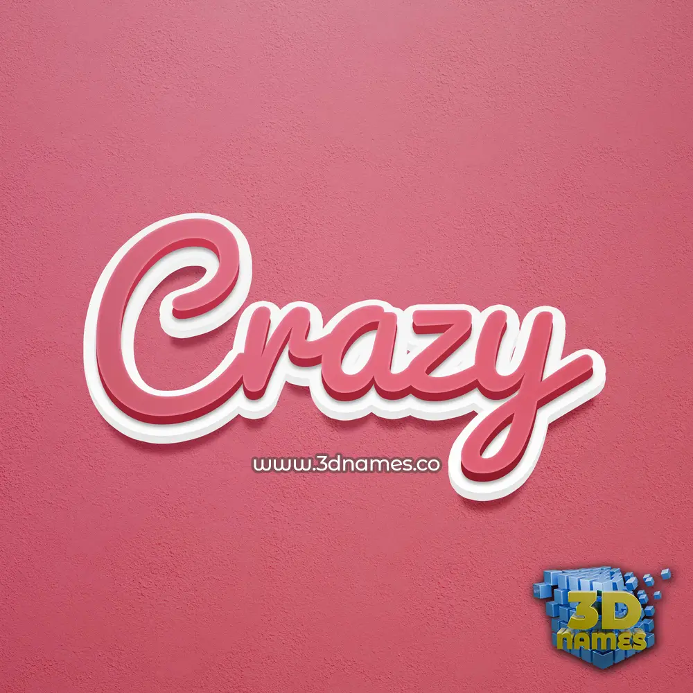 crazy in Red Scribble style - 3D name wallpaper