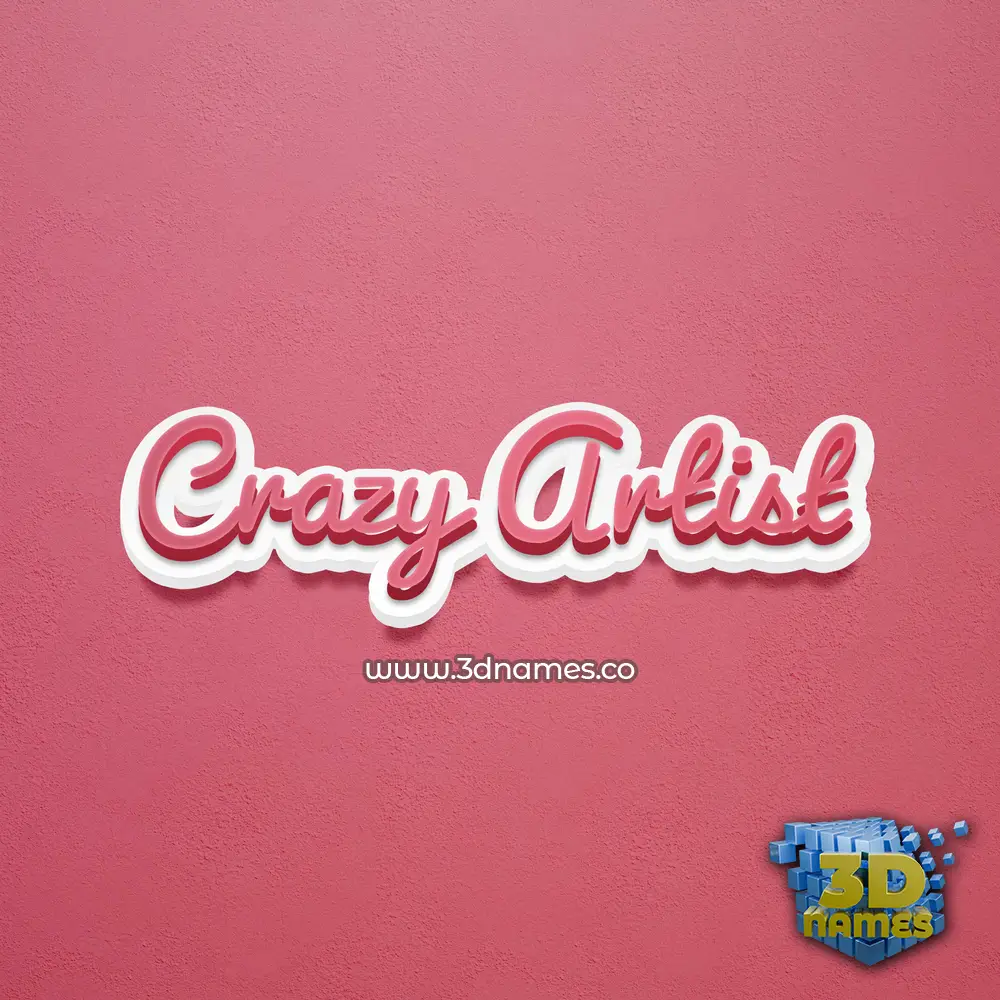 crazy artist in Red Scribble style - 3D name wallpaper