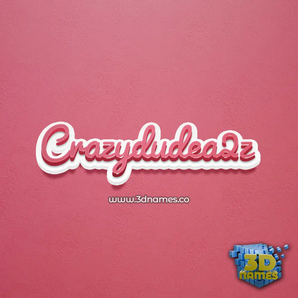 crazydudea2z in Red Scribble style - 3D name wallpaper