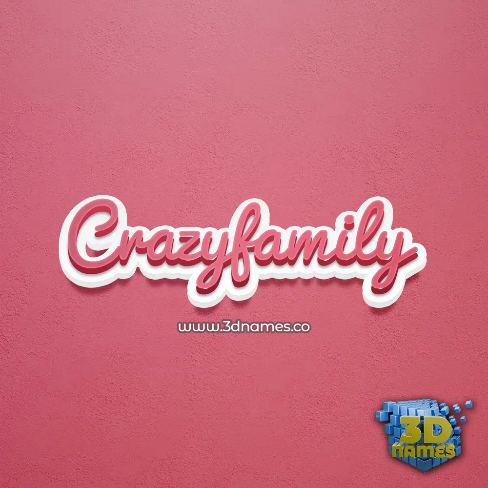 crazyfamily in Red Scribble style - 3D name wallpaper