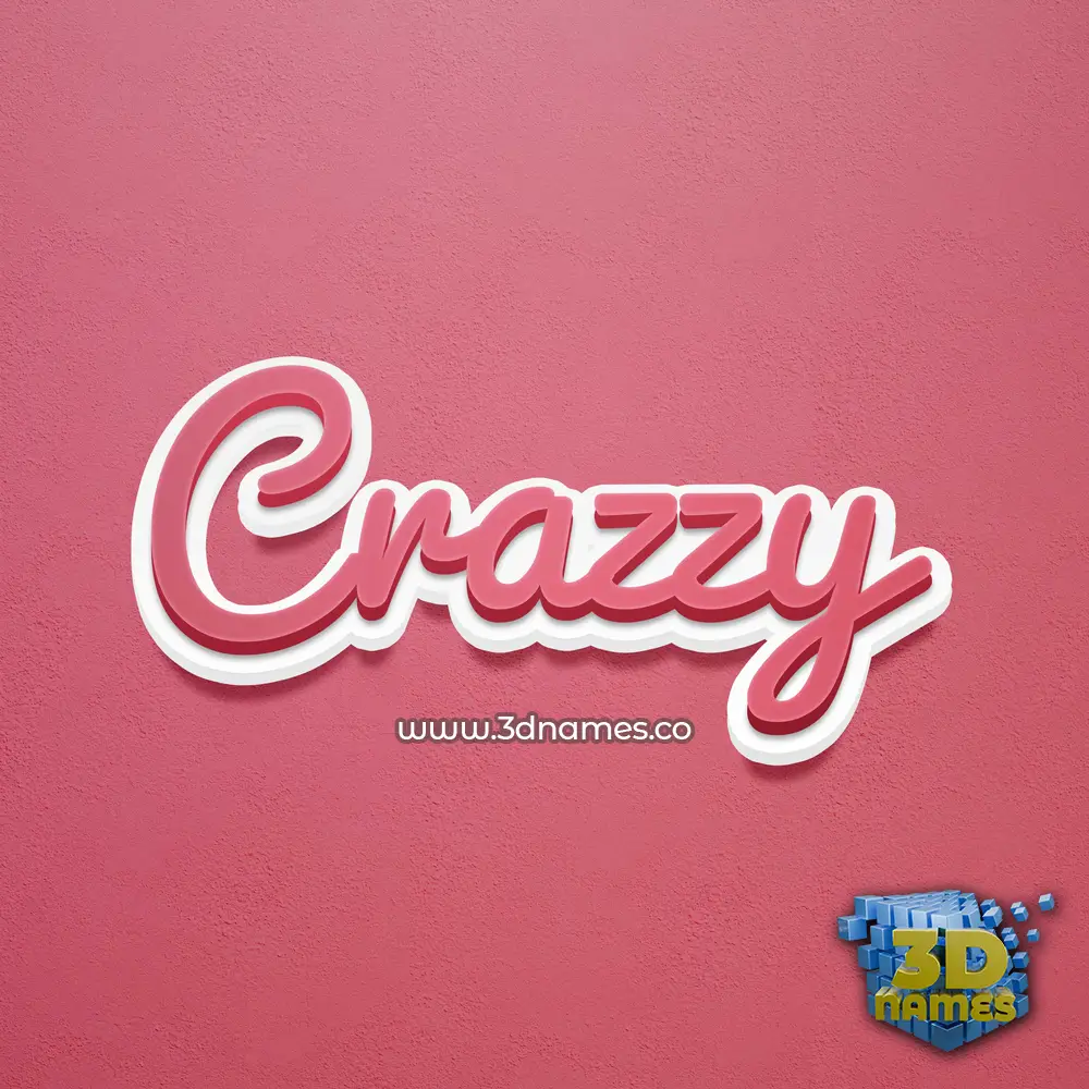 crazzy in Red Scribble style - 3D name wallpaper