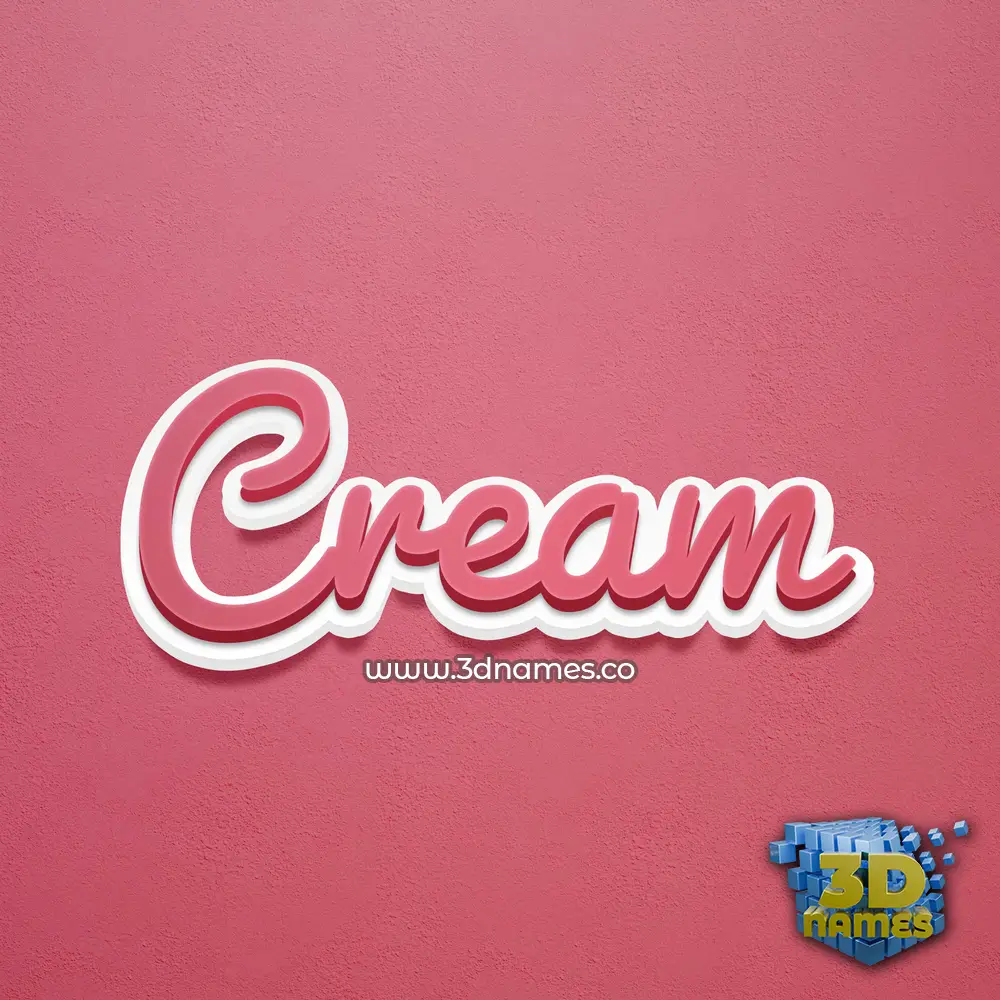 cream in Red Scribble style - 3D name wallpaper