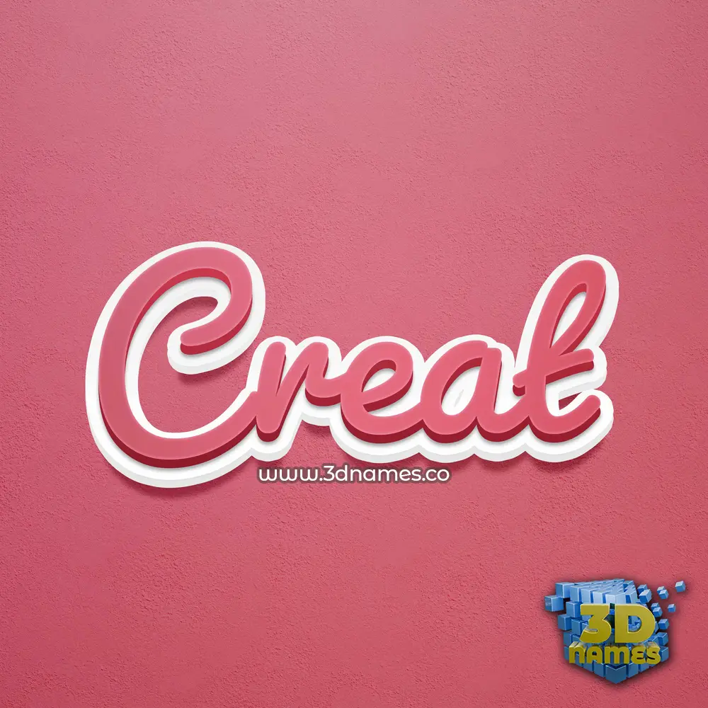 creat in Red Scribble style - 3D name wallpaper