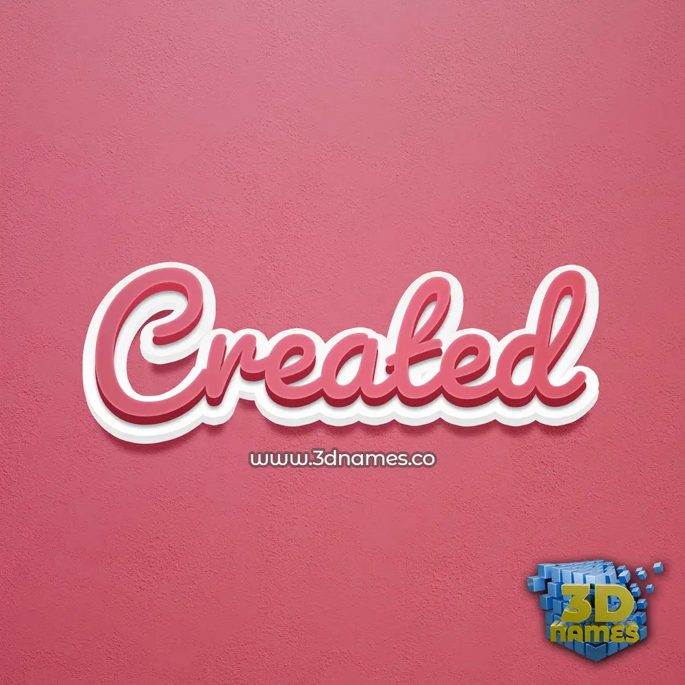 created in Red Scribble style - 3D name wallpaper