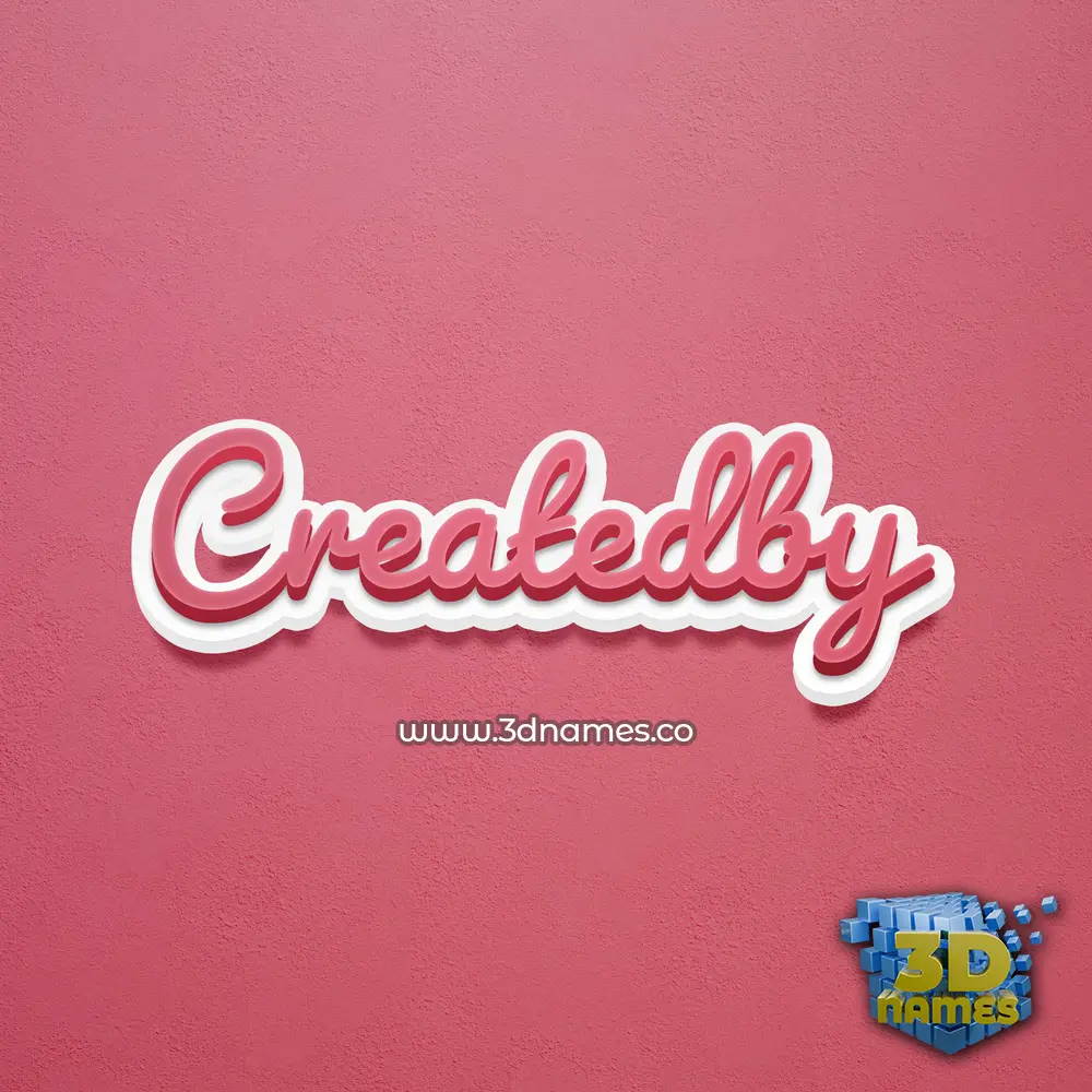 createdby in Red Scribble style - 3D name wallpaper
