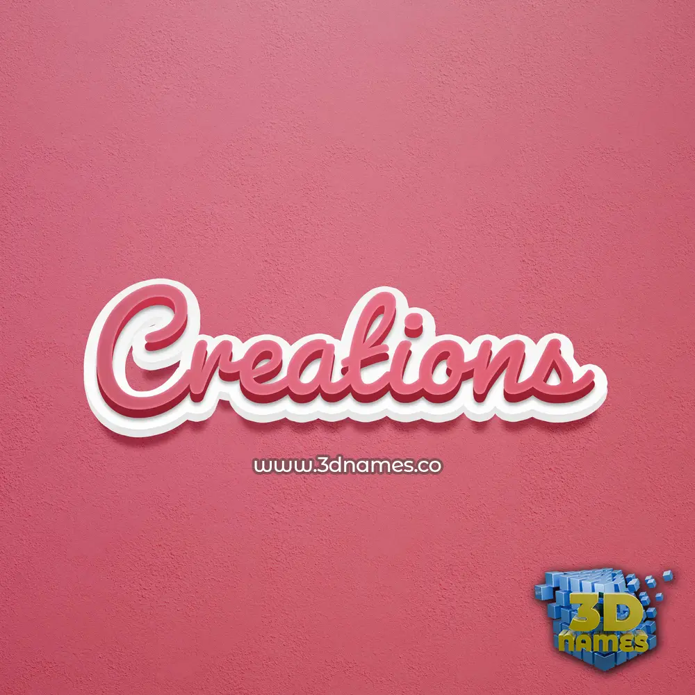 creations in Red Scribble style - 3D name wallpaper