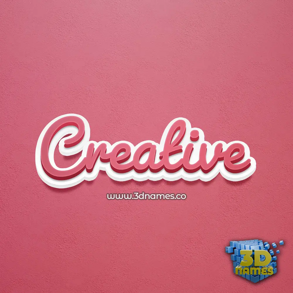 creative in Red Scribble style - 3D name wallpaper