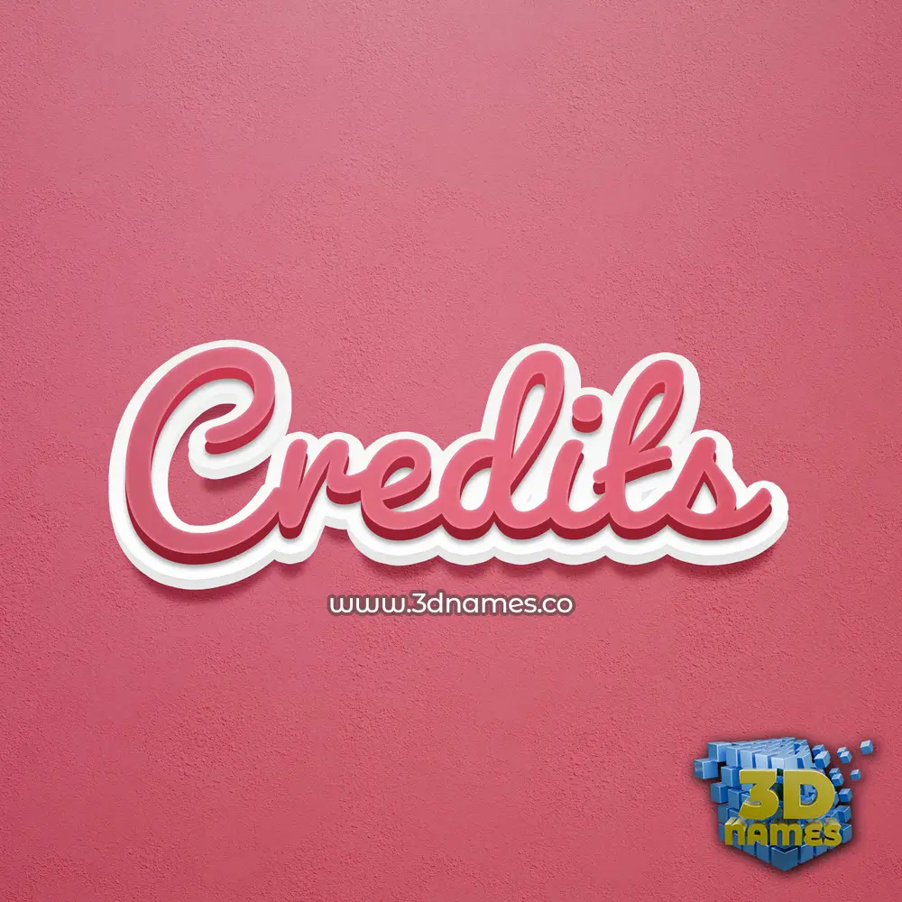 credits in Red Scribble style - 3D name wallpaper