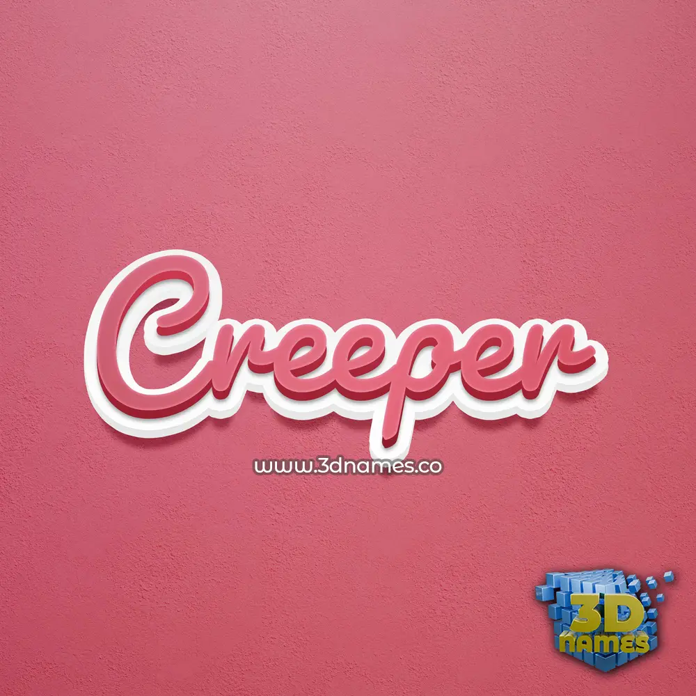 creeper in Red Scribble style - 3D name wallpaper