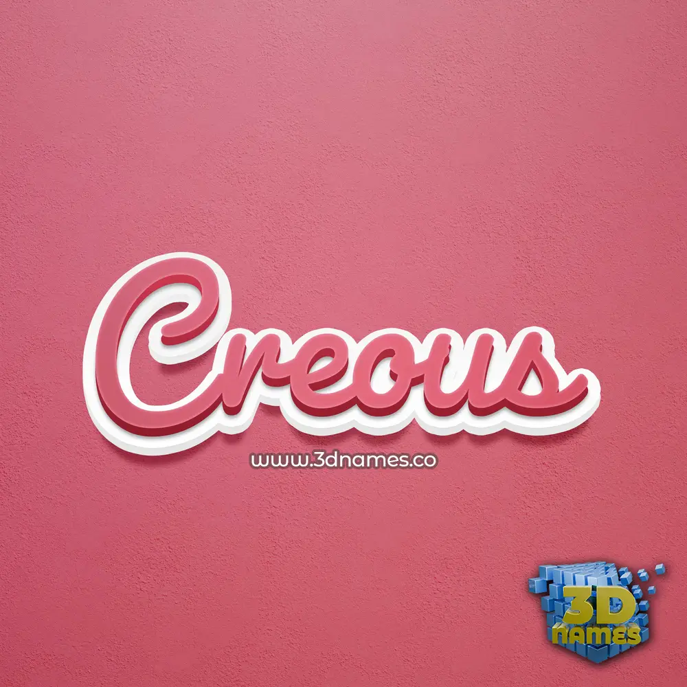 creous in Red Scribble style - 3D name wallpaper