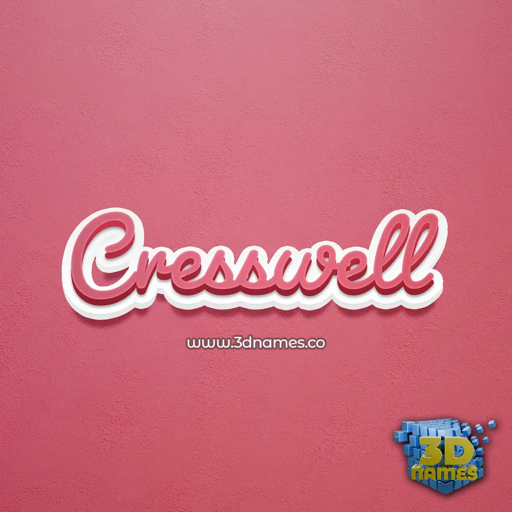 cresswell in Red Scribble style - 3D name wallpaper