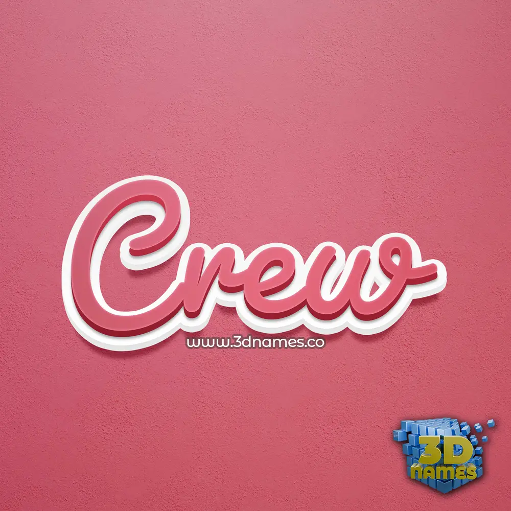 crew in Red Scribble style - 3D name wallpaper