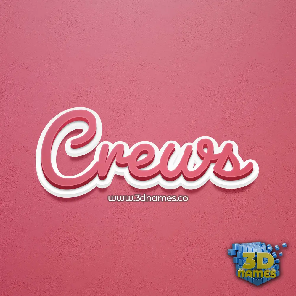 crews in Red Scribble style - 3D name wallpaper
