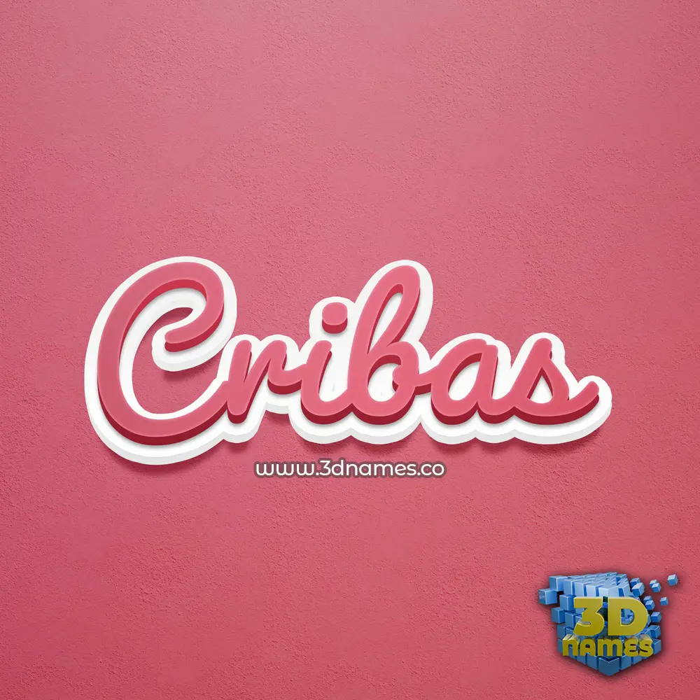 cribas in Red Scribble style - 3D name wallpaper