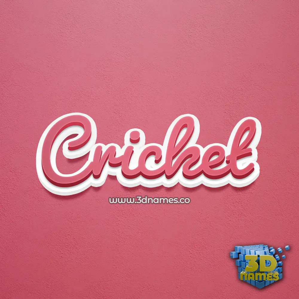 cricket in Red Scribble style - 3D name wallpaper