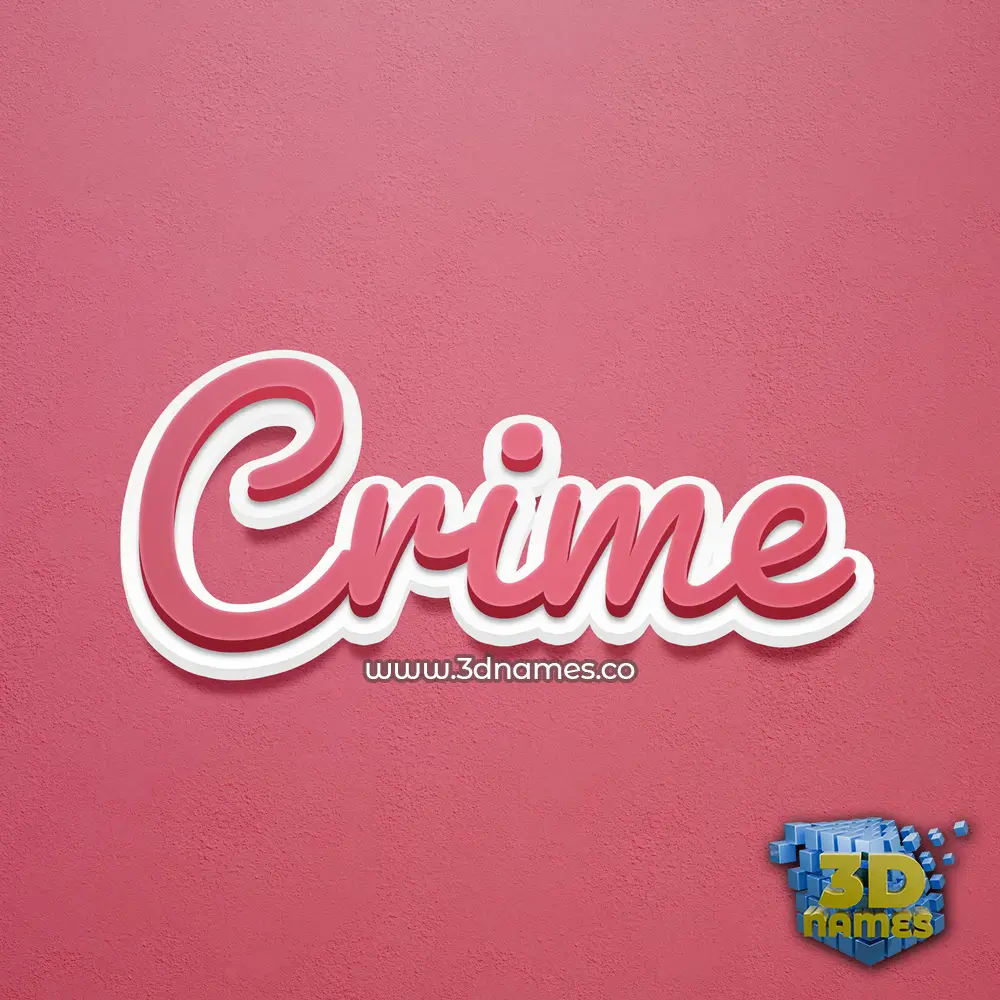 crime in Red Scribble style - 3D name wallpaper