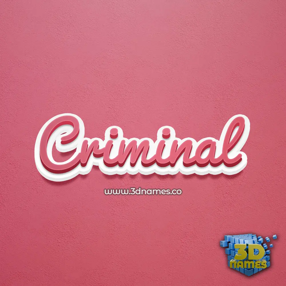 criminal in Red Scribble style - 3D name wallpaper