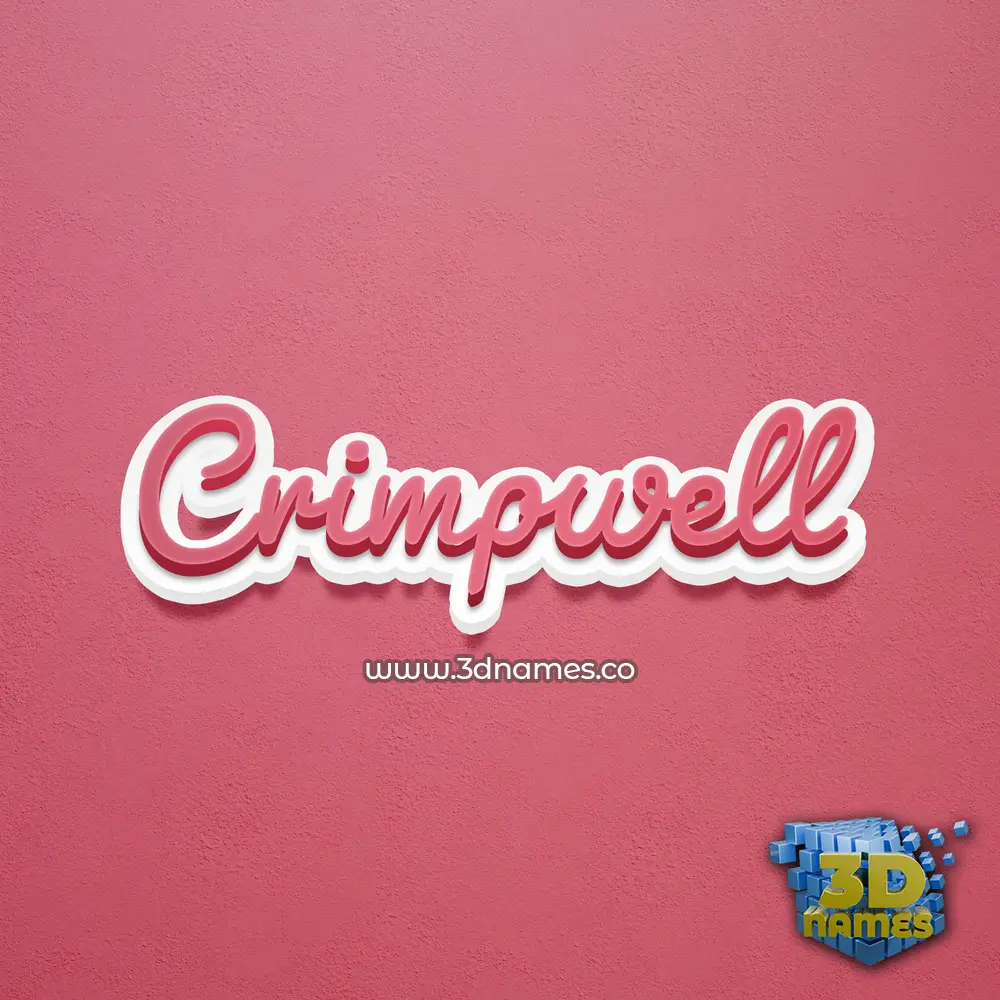 crimpwell in Red Scribble style - 3D name wallpaper