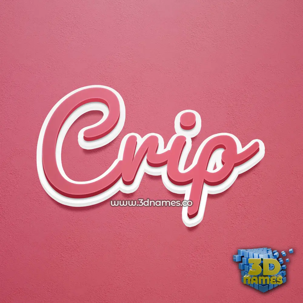 crip in Red Scribble style - 3D name wallpaper