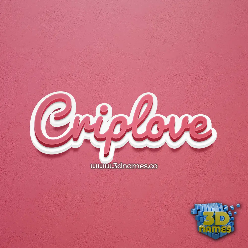 criplove in Red Scribble style - 3D name wallpaper