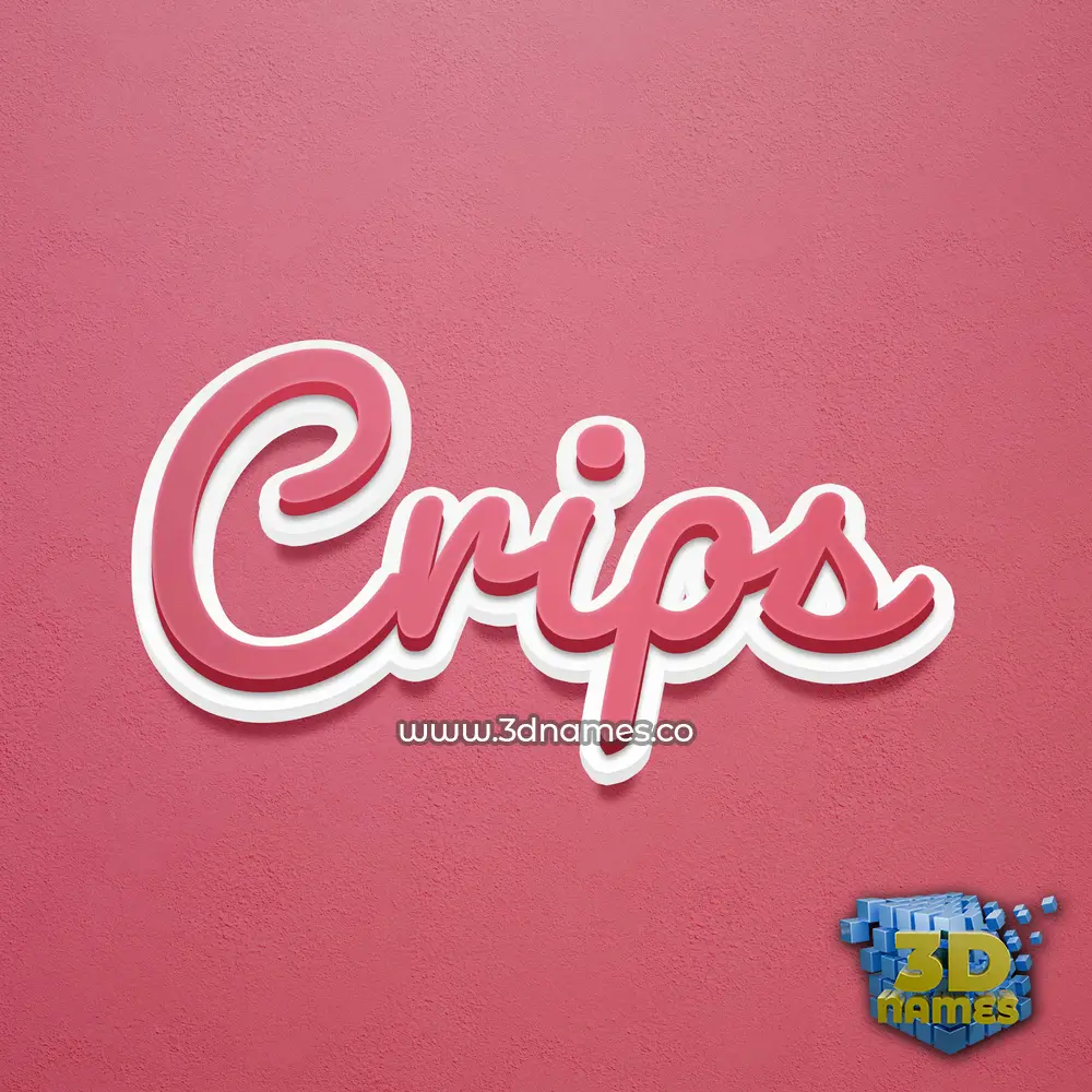 crips in Red Scribble style - 3D name wallpaper