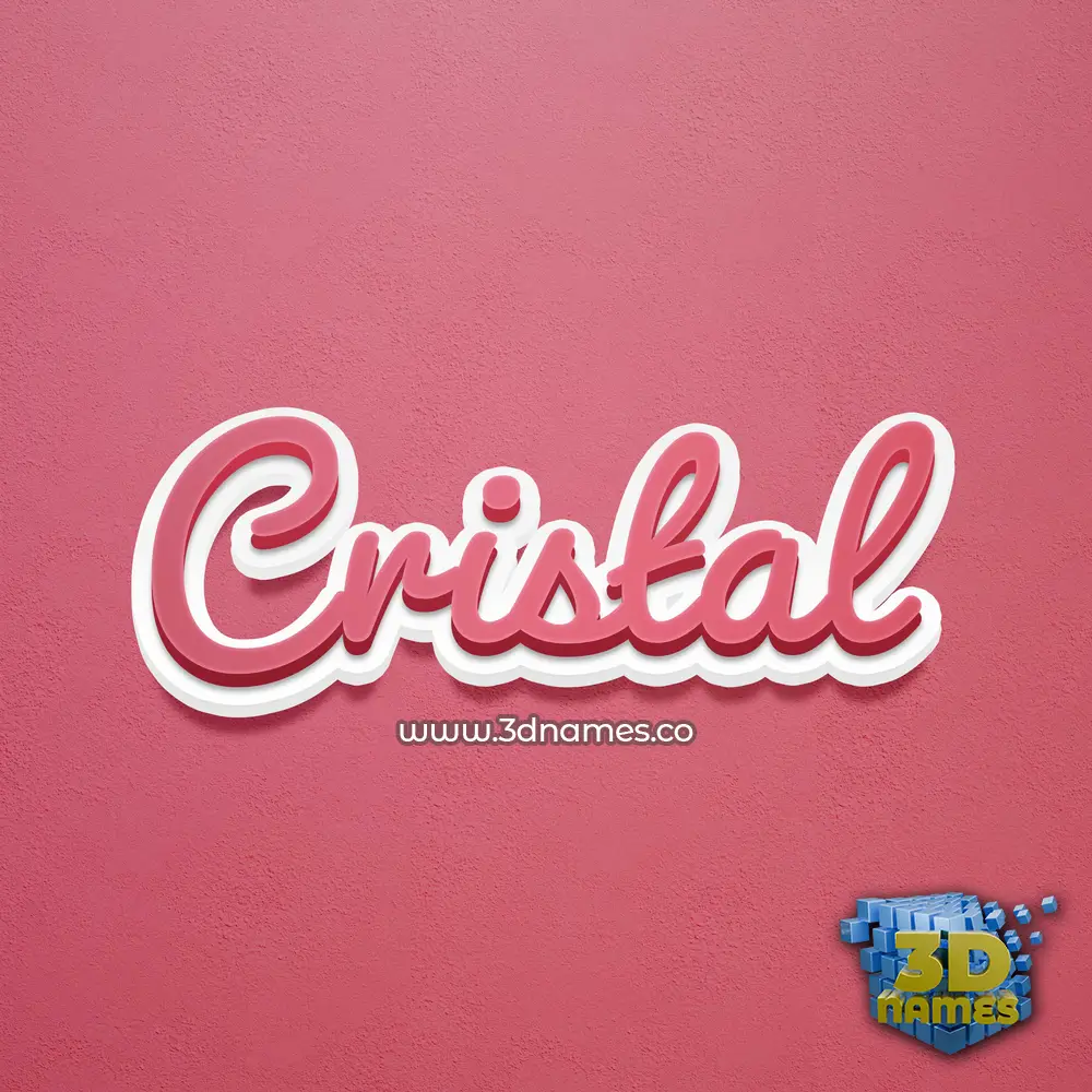 cristal in Red Scribble style - 3D name wallpaper