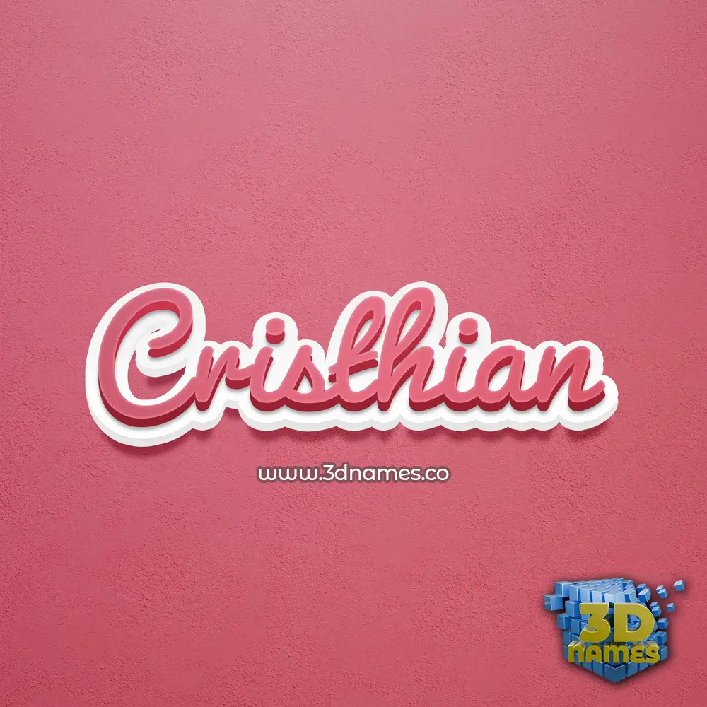 cristhian in Red Scribble style - 3D name wallpaper