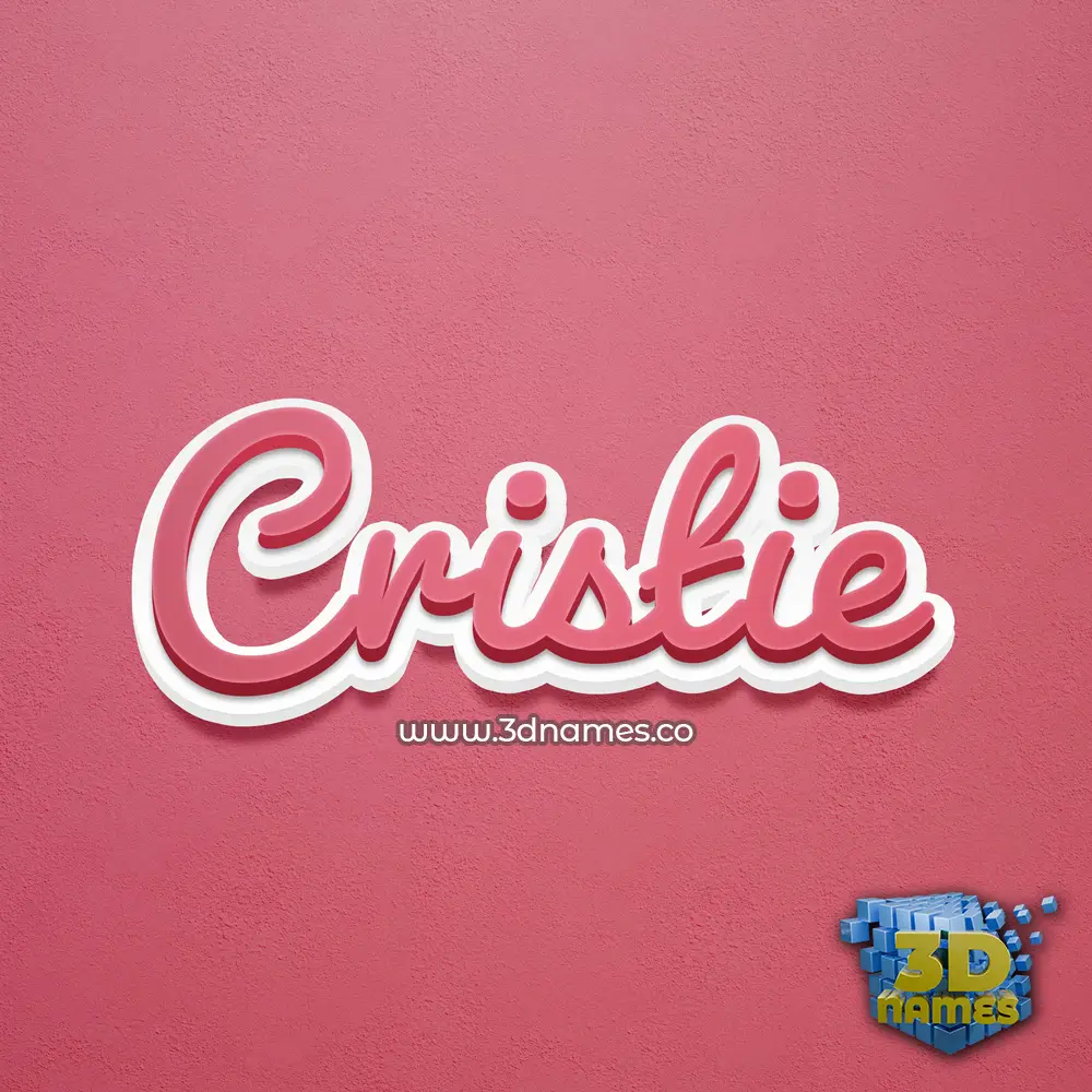 cristie in Red Scribble style - 3D name wallpaper