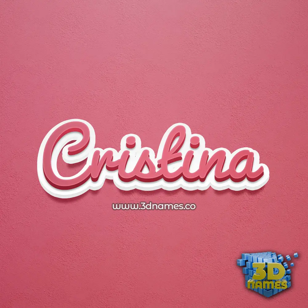 cristina in Red Scribble style - 3D name wallpaper