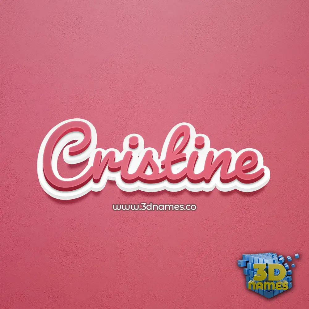 cristine in Red Scribble style - 3D name wallpaper