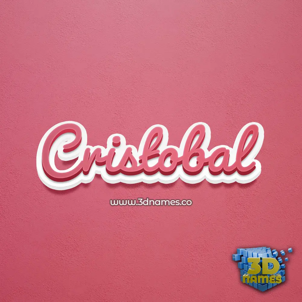 cristobal in Red Scribble style - 3D name wallpaper