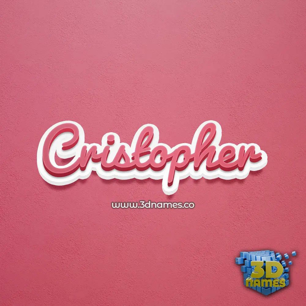 cristopher in Red Scribble style - 3D name wallpaper