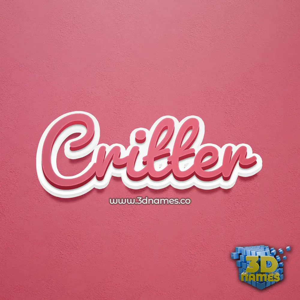critter in Red Scribble style - 3D name wallpaper