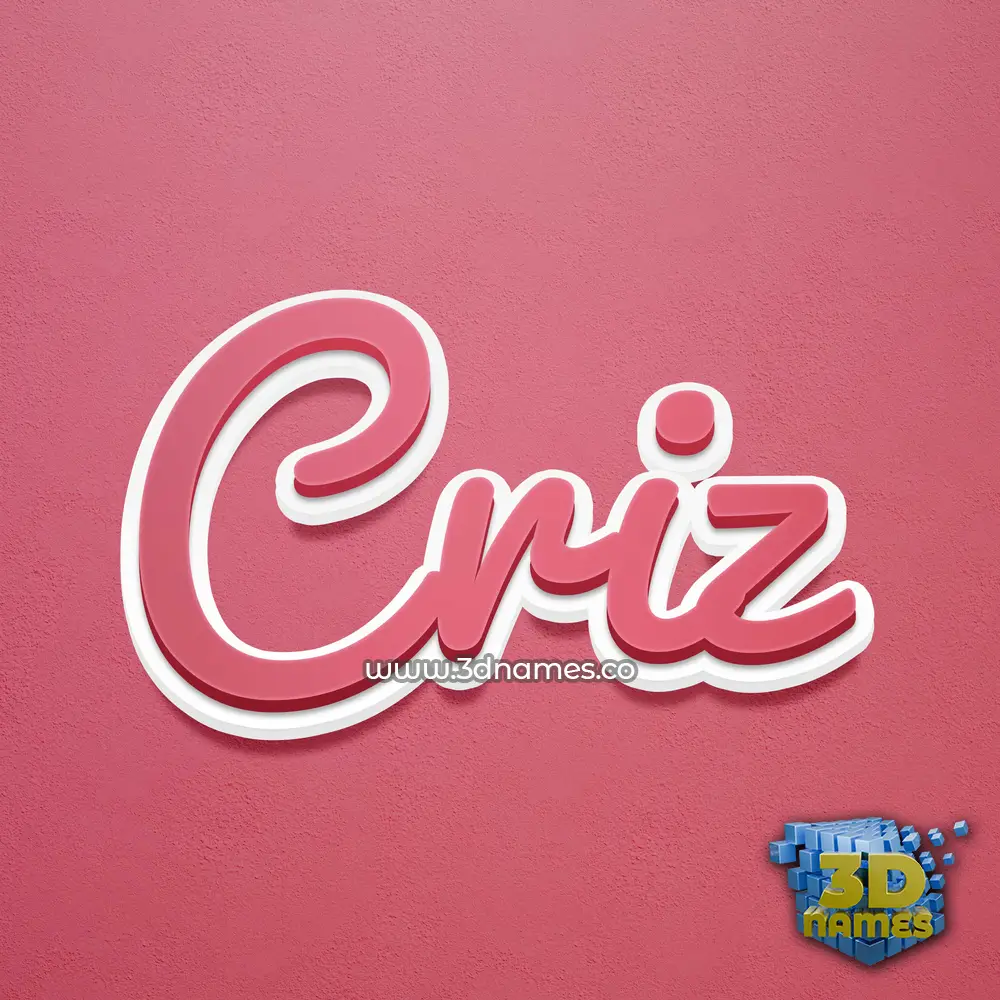 criz in Red Scribble style - 3D name wallpaper