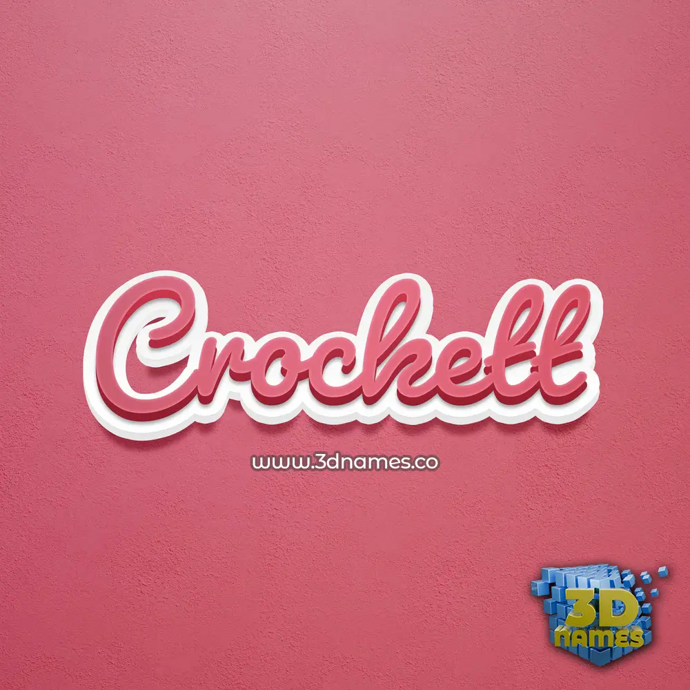 crockett in Red Scribble style - 3D name wallpaper