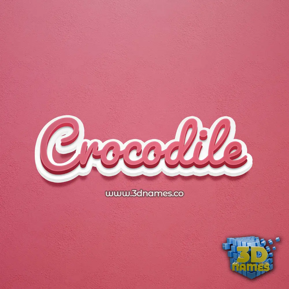 crocodile in Red Scribble style - 3D name wallpaper