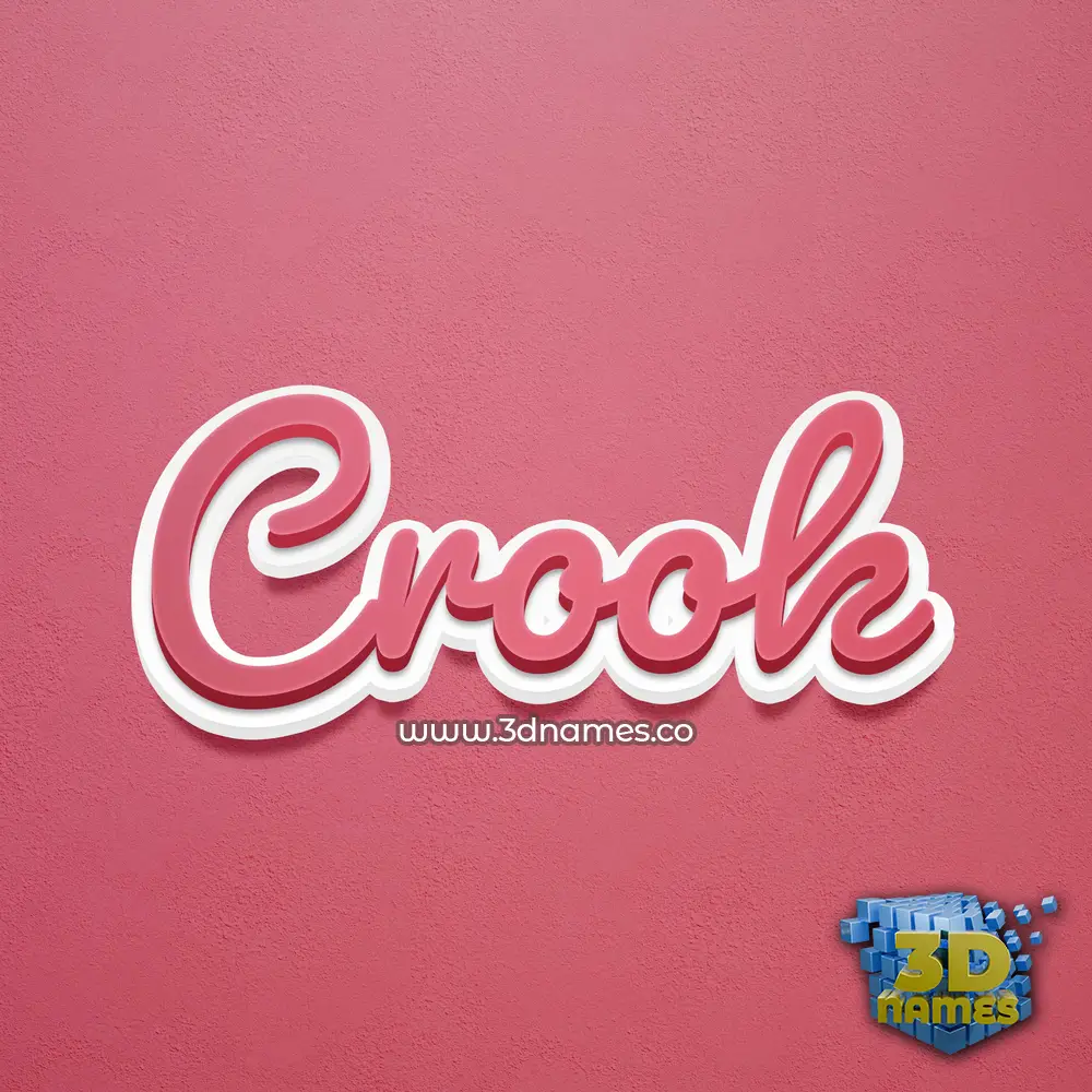 crook in Red Scribble style - 3D name wallpaper