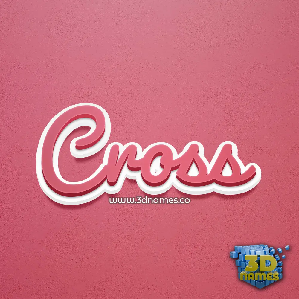 cross in Red Scribble style - 3D name wallpaper