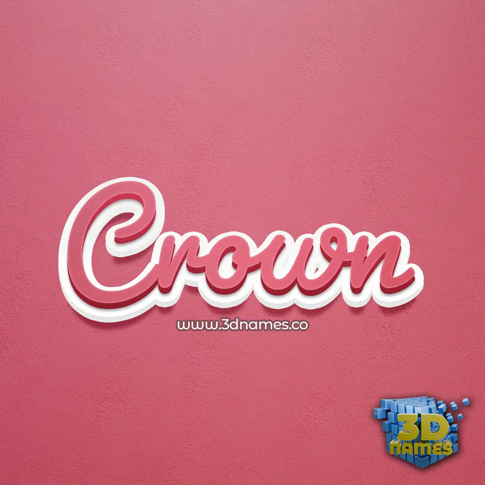 crown in Red Scribble style - 3D name wallpaper