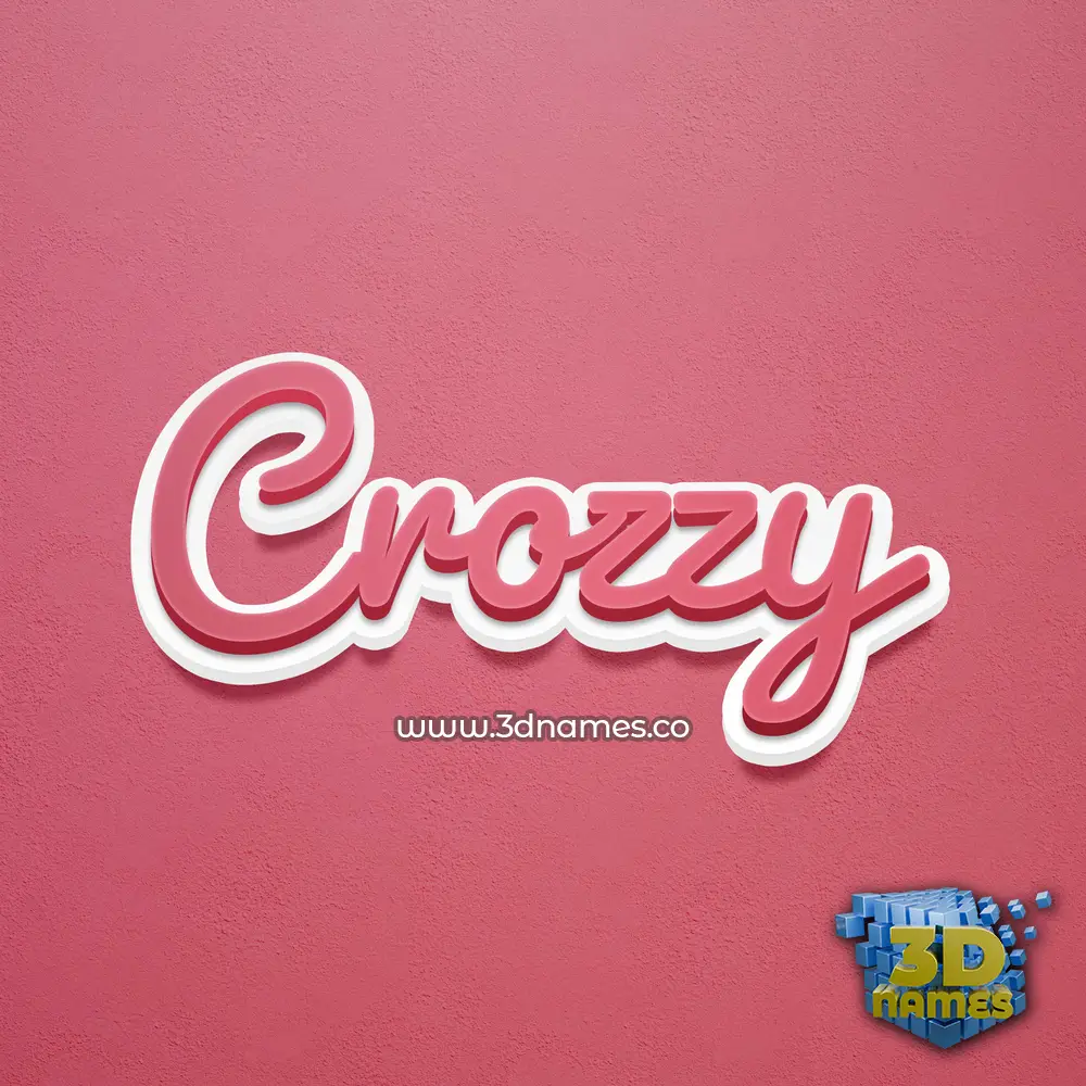 crozzy in Red Scribble style - 3D name wallpaper