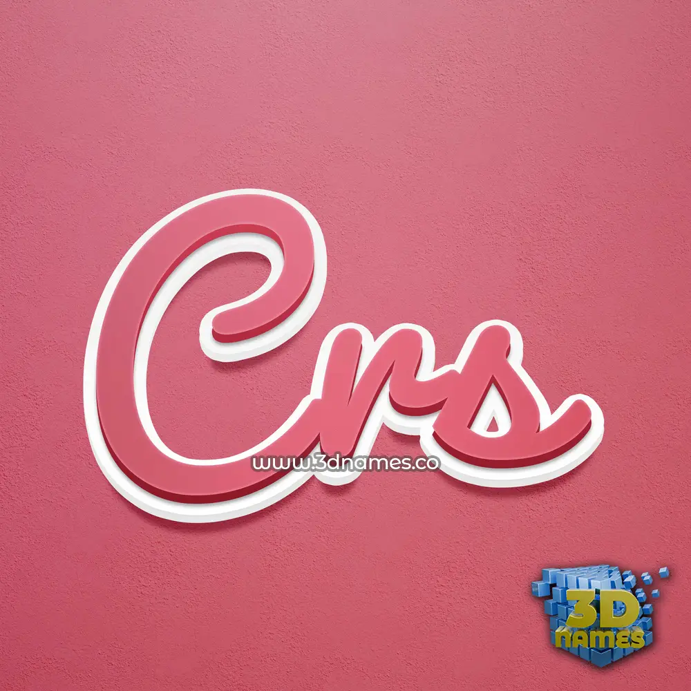 crs in Red Scribble style - 3D name wallpaper