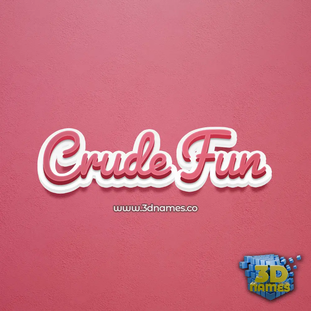 crude fun in Red Scribble style - 3D name wallpaper