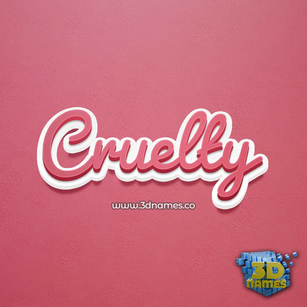 cruelty in Red Scribble style - 3D name wallpaper