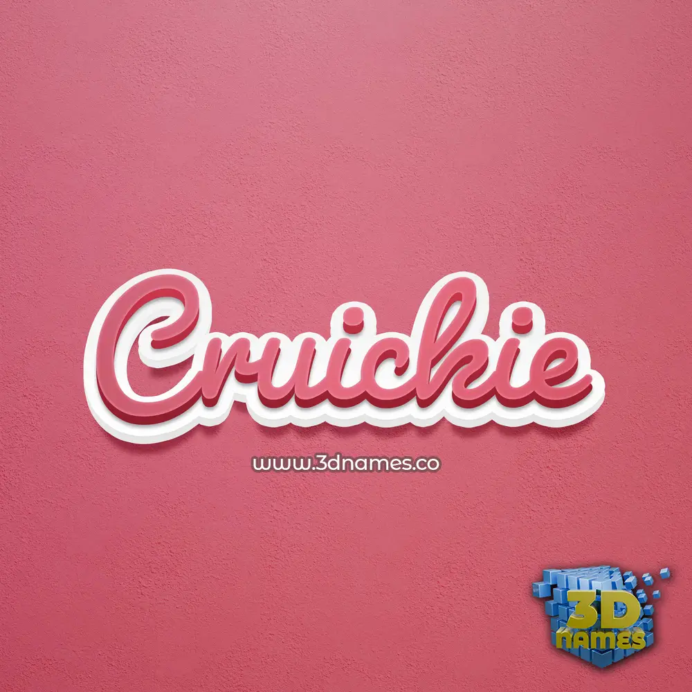 cruickie in Red Scribble style - 3D name wallpaper