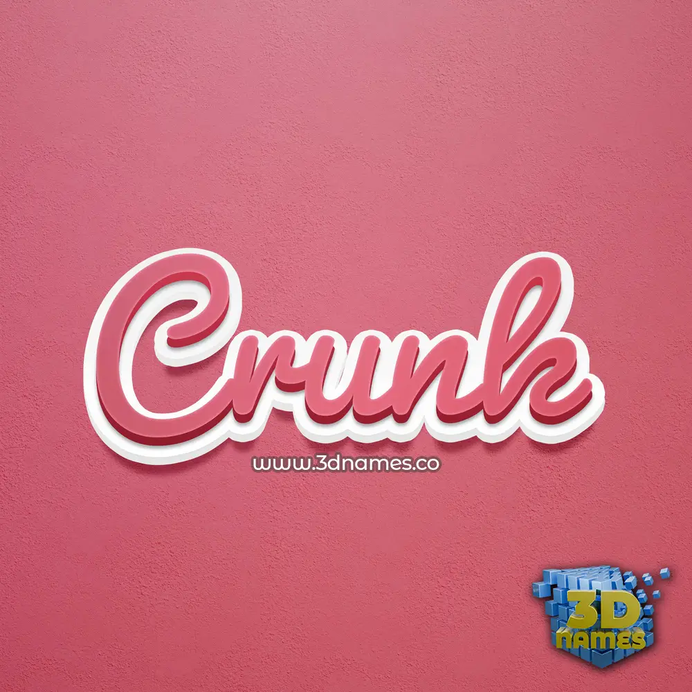 crunk in Red Scribble style - 3D name wallpaper
