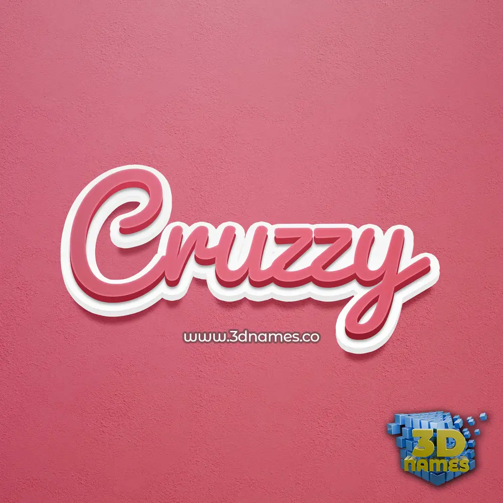 cruzzy in Red Scribble style - 3D name wallpaper