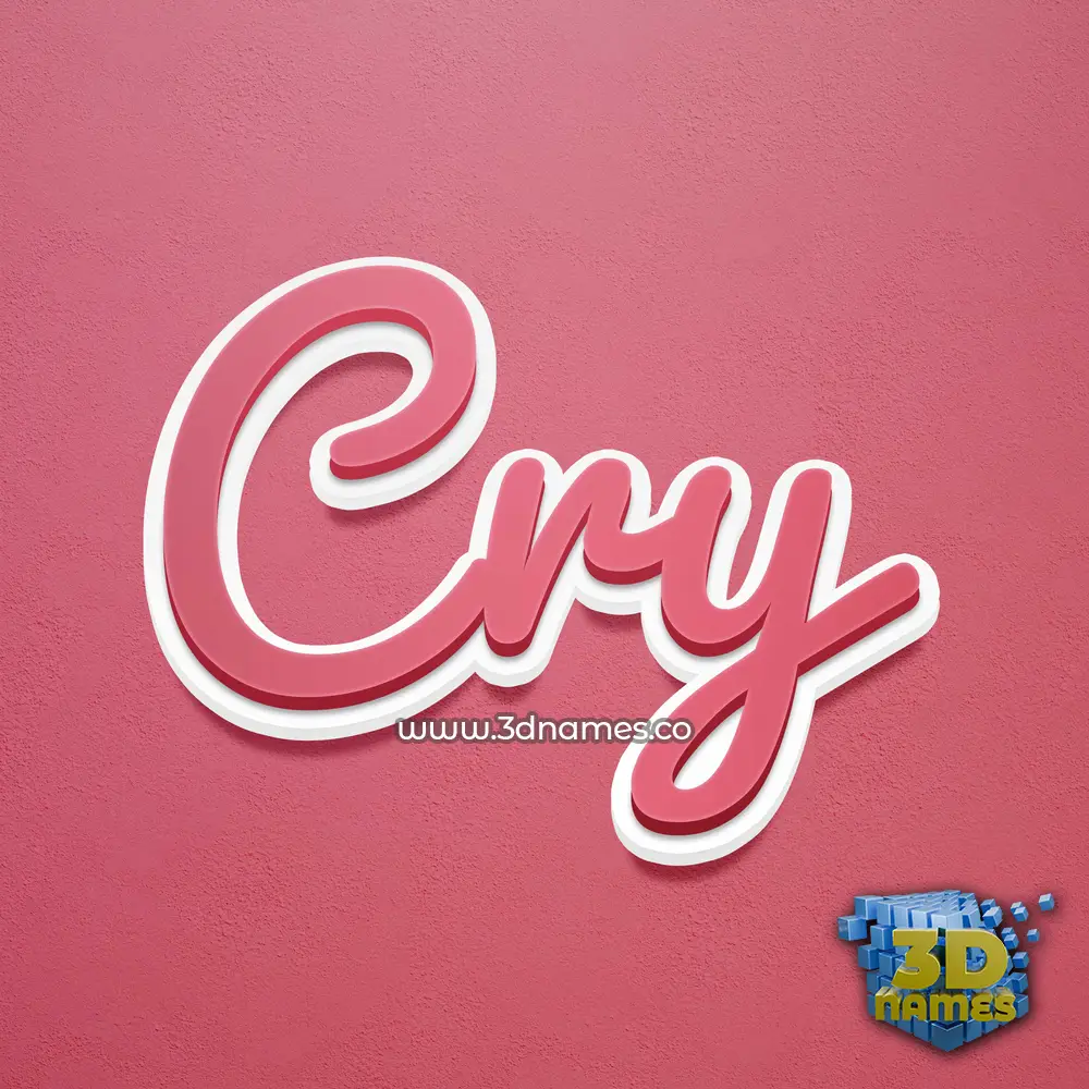 cry in Red Scribble style - 3D name wallpaper