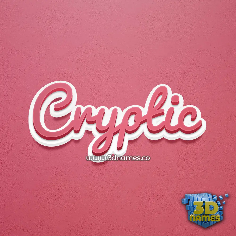 cryptic in Red Scribble style - 3D name wallpaper