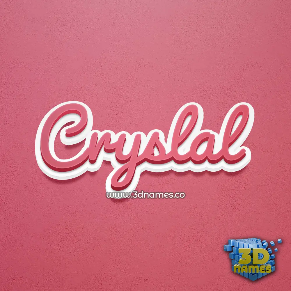 cryslal in Red Scribble style - 3D name wallpaper